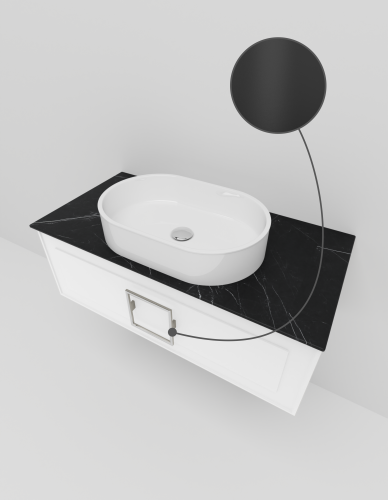 Тумба со столешницей La Fenice CUBO NFNC-01-CUB-B-100-3-GB 100х36х49 подвесная цвет белый