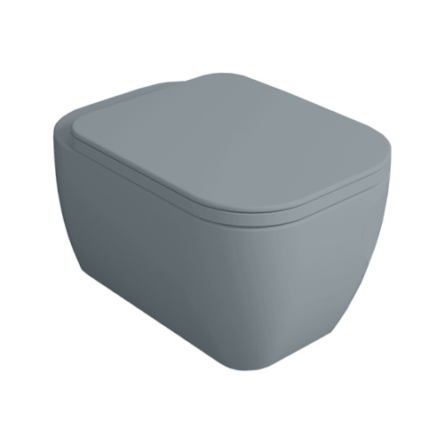 Чаша унитаза подвесная Simas Henges HE18 cemento matt цвет серый матовый без сиденья безободковая каскадный смыв