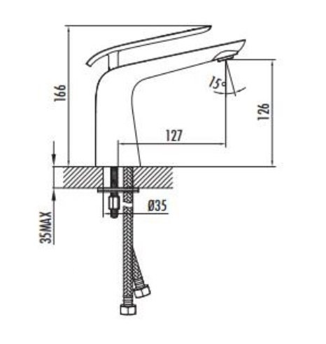 Смеситель Creavit BL1511-B на раковину белый - фото 2