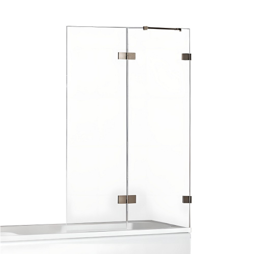 Душевая шторка на ванну New Trendy AVEXA Gunmetal brushed EXK-3530 140х150 стекло прозрачное профиль оружейная сталь