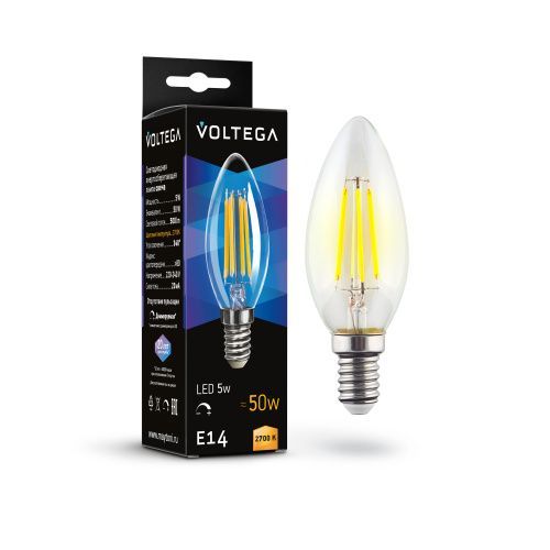 Лампочка светодиодная Voltega Candle dim 5W 7199