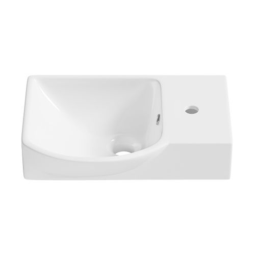 Раковина из сантехнического фарфора Wellsee WC Area 151807000 45х32 накладная цвет белый глянцевый 1 отверстие под смеситель