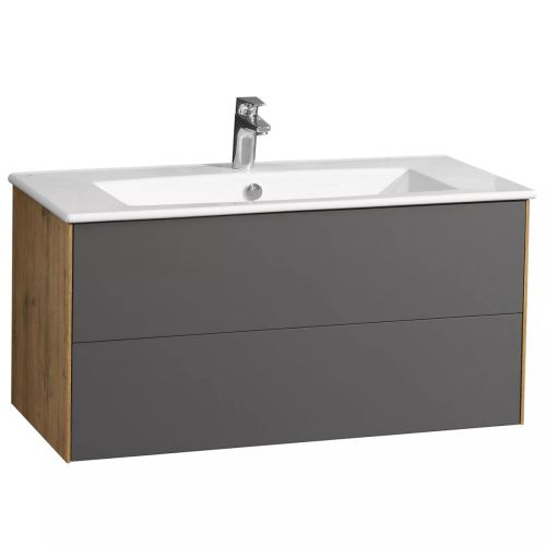 Тумба под раковину Aquaton Сохо 1A258201AJA00 98х46х48 подвесная цвет графит матовый