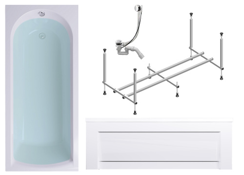 Ванна акриловая Timo MIKA MIKA1880-KT18-SPV1505-FP18S 180х80 пристенная прямоугольная с каркасом Ванна акриловая Timo MIKA MIKA1880-KT18-SPV1505-FP18S 180х80 пристенная прямоугольная с каркасом