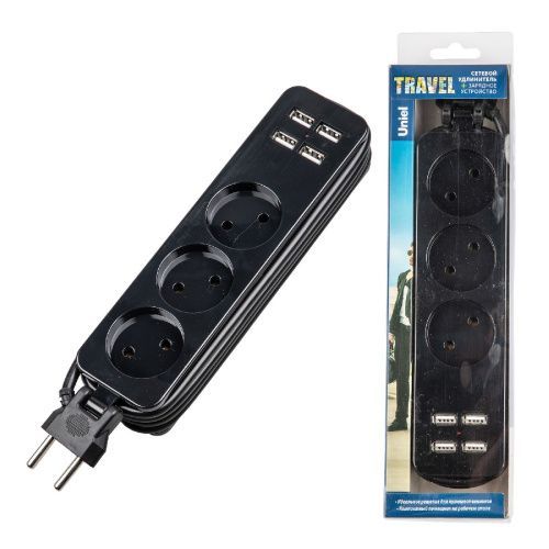 Удлинитель Uniel S-CT3-1,8U BLACK