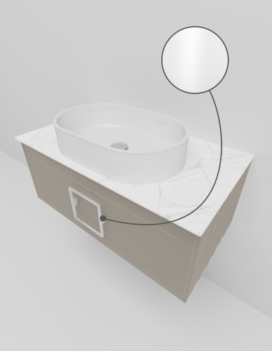 Тумба со столешницей La Fenice CUBO NFNC-01-CUB-C-90-2-GG 90х36х49 подвесная цвет бежевый