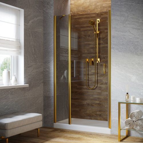 Душевая дверь Vegas-Glass EP-F-1 LUX EP-F-1 LUX 125 9 7 L 125х200 стекло тонированное профиль золото глянцевое