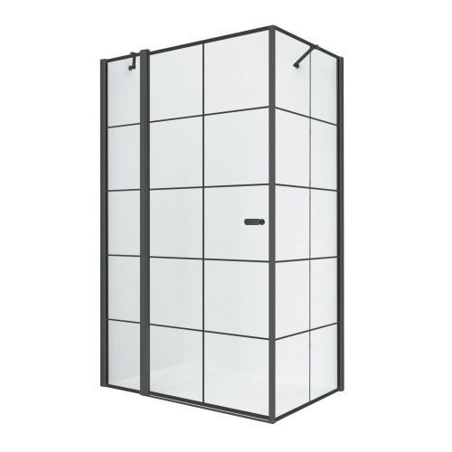 Душевой уголок New Trendy NEW SOLEO Black K-0579 90х90 стекло прозрачное профиль черный без поддона