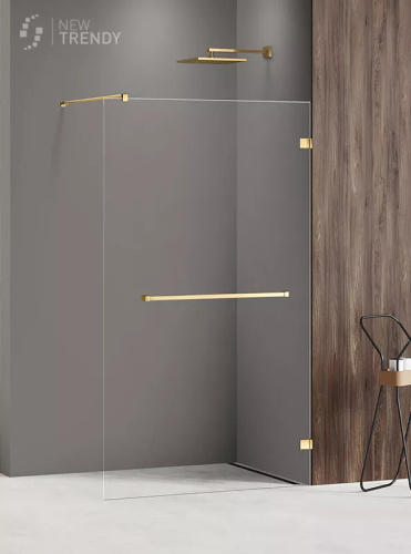 Душевая перегородка New Trendy AVEXA Gold EXK-7072 110х200 стекло прозрачное профиль золото глянцевое