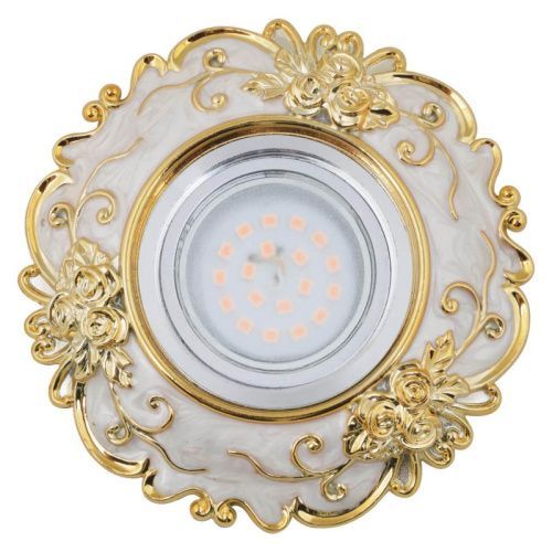 Светильник встраиваемый Fametto Arno 101 (Арно 101) DLS-A105 GU5.3 Chrome/Beige+Gold