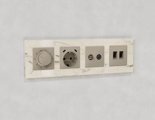 Комплект механизма розетки TV оконечной + SAT 5-862MHz 3.5dB/950-2150MHz 3.5dB Ambrella Volt MA MA373310