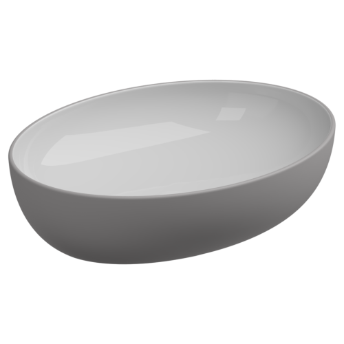 Раковина GSG Ceramic Design Easy 55см EALAVOV55BI000/038 накладная цвет белый/серый