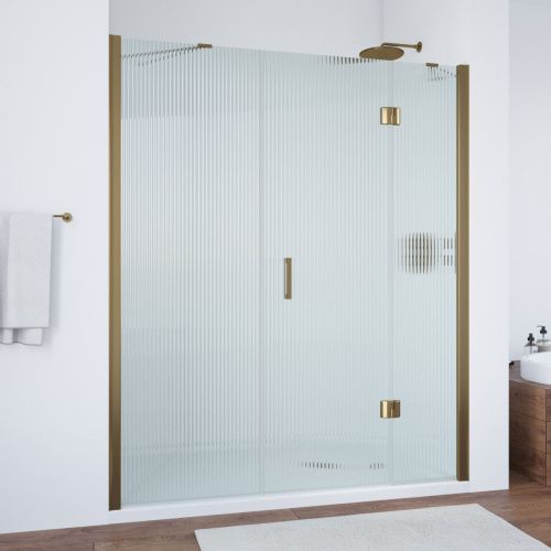 Душевая дверь Vegas-Glass AFP-F TUR+NOVO AFP-F TUR NOVO h1890 140 05 Moru R 140х190 стекло рифленое профиль бронза
