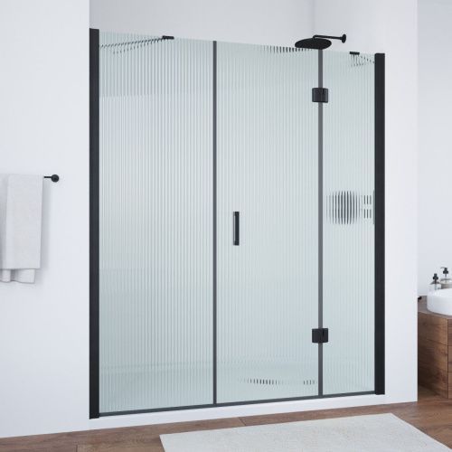 Душевая дверь Vegas-Glass AFP-F TUR+NOVO AFP-F NOVO 140 02М Moru R 140х190 стекло рифленое профиль черный