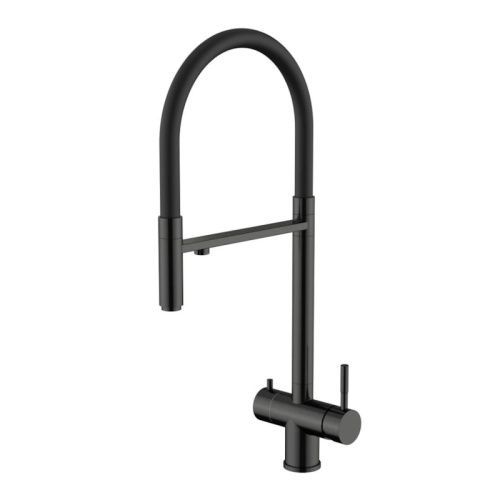 Смеситель для кухни Knotlor Infinity SS-16/GM на мойку вороненая сталь