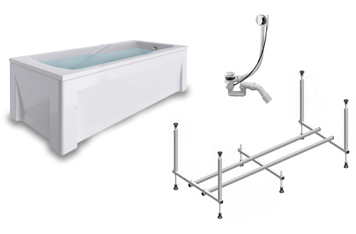 Ванна акриловая Timo HELLA HELLA1775-KT17-SPV1505-FP17H-TP75H 170х75 пристенная прямоугольная с каркасом Ванна акриловая Timo HELLA HELLA1775-KT17-SPV1505-FP17H-TP75H 170х75 пристенная прямоугольная с каркасом