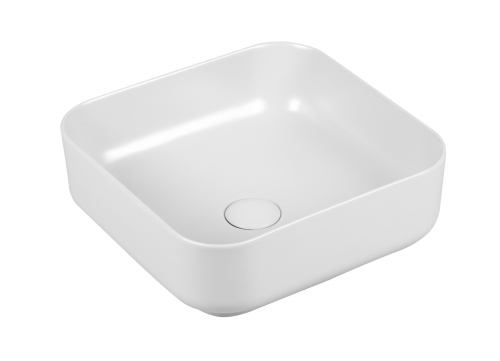 Раковина из сантехнического фарфора MILLEAU MIEL MU0083-MW 39х39 накладная цвет белый матовый без отверстий под смеситель