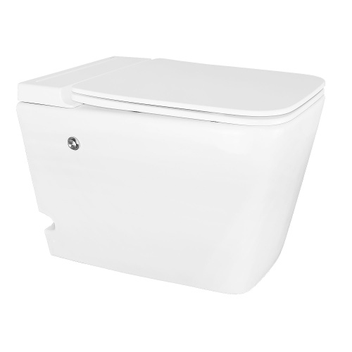 Унитаз приставной Azario AZ-101 A белый с сиденьем микролифт импульсный смыв