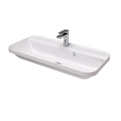 Раковина керамическая Hidra Gio G280/026 80х40 встраиваемая цвет черный матовый 1 отверстие под смеситель