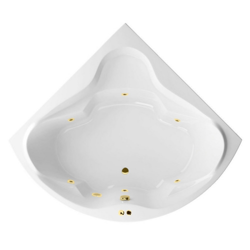 Ванна акриловая гидромассажная Excellent KONSUL WAEX.KON15.SOFT.GL 150х150 угловая четверть круга с каркасом