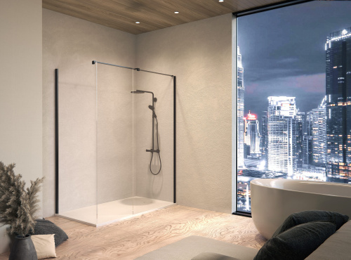 Душевая перегородка Kolpa-San CALYPSO 517710 160х200 стекло прозрачное профиль черный