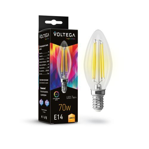 Лампочка светодиодная Voltega Candle E14 7W High CRI 7216