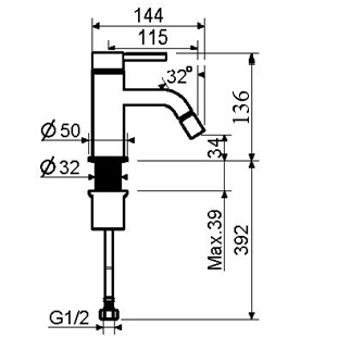 Смеситель Plumberia Selection Ixo XO0063CR на биде хром - фото 2