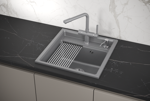 Кухонная мойка Granula Kitchen Space 5002, АЛЮМИНИУМ 51x50 цвет алюминиум