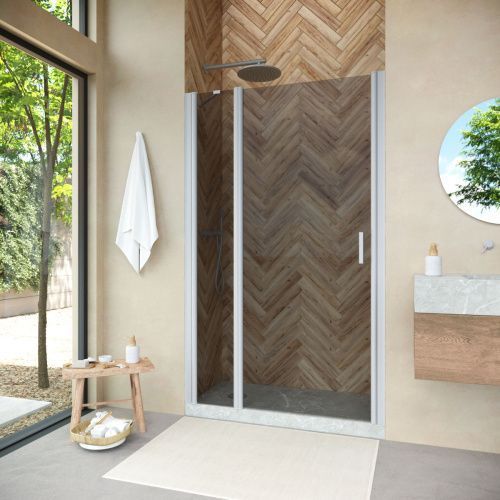 Душевая дверь Vegas-Glass EP-F-1 NOVO EP-F-1 NOVO 155 07 07 L 155х189 стекло тонированное профиль хром матовый