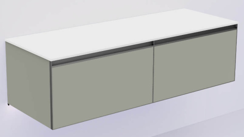 Тумба под раковину Armadi Art Quatro 790-M2-140(70+70)-L-A-LED 140х50х40 подвесная цвет серый