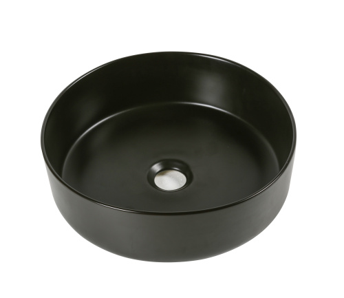 Раковина из сантехнического фарфора MILLEAU NUAGE MU7044A-MB 36х36 накладная цвет черный матовый без отверстий под смеситель