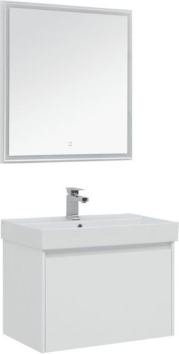 Комплект мебели: тумба с раковиной + зеркало Aquanet Nova Lite 00242296 75,7х46х136,5 напольный/подвесной