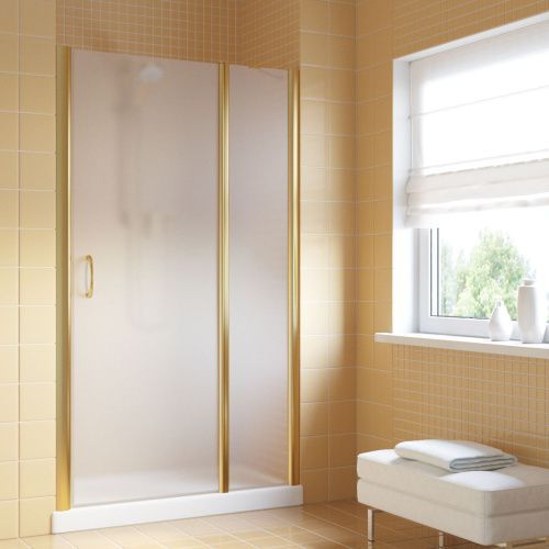 Душевая дверь Vegas-Glass EP-F-1 LUX EP-F-1 LUX 125 9 10 R 125х200 стекло матовое профиль золото глянцевое
