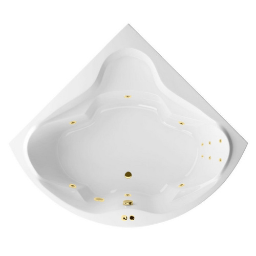 Ванна акриловая гидромассажная Excellent KONSUL WAEX.KON15.LINE.GL 150х150 угловая четверть круга с каркасом