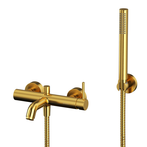 Смеситель для ванны с душем Whitecross Y brushed gold Y1231GLB настенный золото брашированное