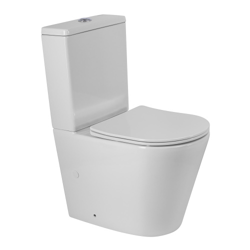 Унитаз напольный с бачком BelBagno FLAY-TOR BB2149CP-TOR/SC/BB2149T белый с сиденьем микролифт безободковый смыв торнадо
