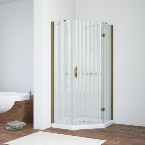 Душевой уголок Vegas-Glass AFA-Pen TUR+NOVO AFA-Pen TUR NOVO h1890 110 05 Moru R 110х110 стекло рифленое профиль бронза без поддона