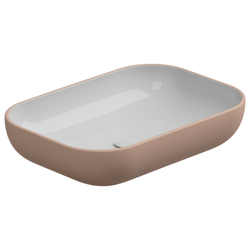 Раковина GSG Ceramic Design Easy 60см EALAVRE60BI000/032 накладная цвет белый/бежевый