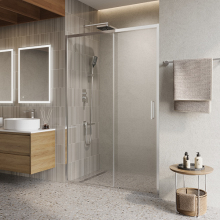Душевая дверь BelBagno LUCE LUCE-B-1-130-C-Cr стекло прозрачное профиль хром глянцевый