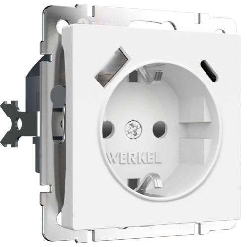 Розетка с/з со шторками и USB тип A+C Werkel 4690389213267