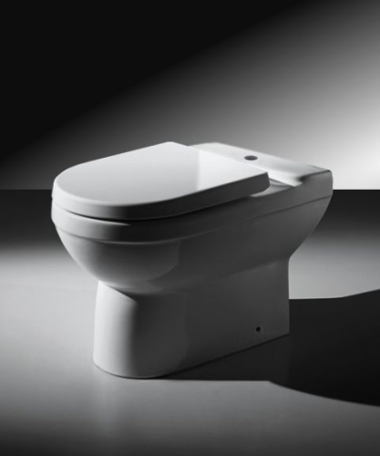 Чаша унитаза напольная Bravat New Moon CX01019UW-P-RUS цвет белый с сиденьем микролифт без бачка каскадный смыв