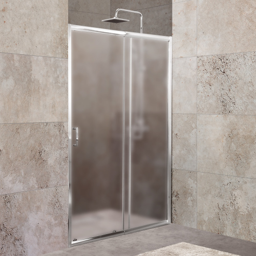 Душевая дверь BelBagno UNIQUE UNIQUE-BF-1-100/115-P-Cr 100х190 стекло рифленое профиль хром