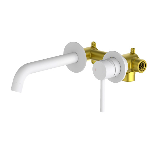 Смеситель для раковины Timo Saona 2372/16SM встраиваемый в стену белый матовый