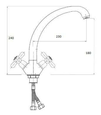 Смеситель для кухни D-Lin D156825 на мойку хром - фото 2