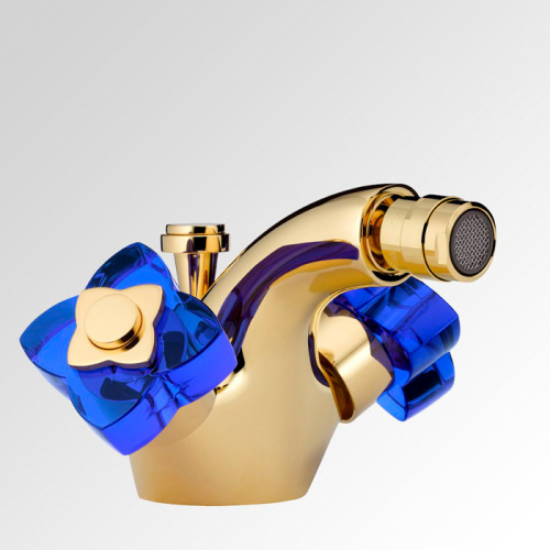 Смеситель THG Ptale de cristal bleu U6B-F01-3202 на биде золото
