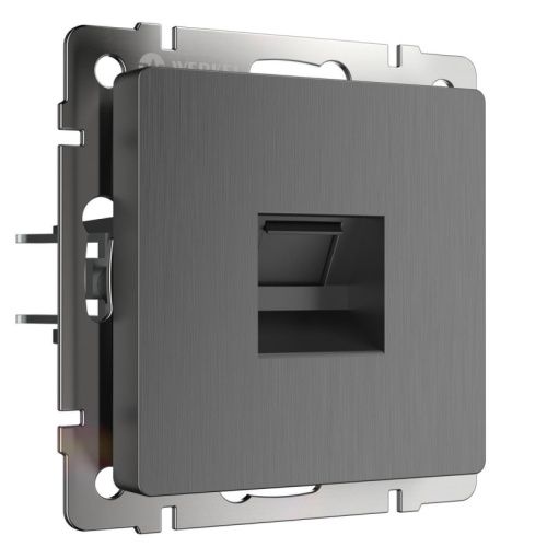 Розетка Ethernet RJ-45 Werkel Графит рифленый 4690389158674