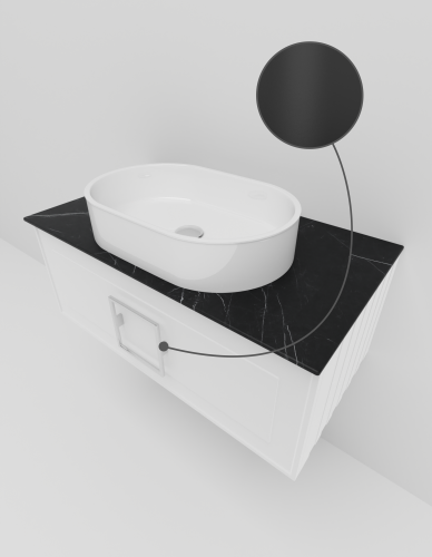 Тумба со столешницей La Fenice CUBO NFNC-01-CUB-B-80-3-GB 80х36х49 подвесная цвет белый