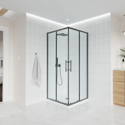 Душевой уголок Veconi Evo E3-GR-12090-01-C9 120х90 стекло прозрачное профиль графит без поддона