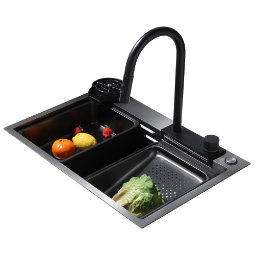 Мойка кухонная ABBER Wasser Kreis AF2194BAF2194B 68x46 цвет черный матовый