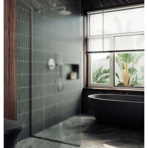 Душевая перегородка Maybah Glass MGD-680-5у 109х195 стекло тонированное профиль хром матовый